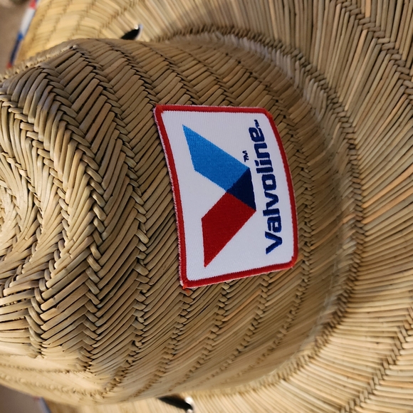 Valvoline Straw Hat with Red, Blue, and White Trim - Picture 2 of 5